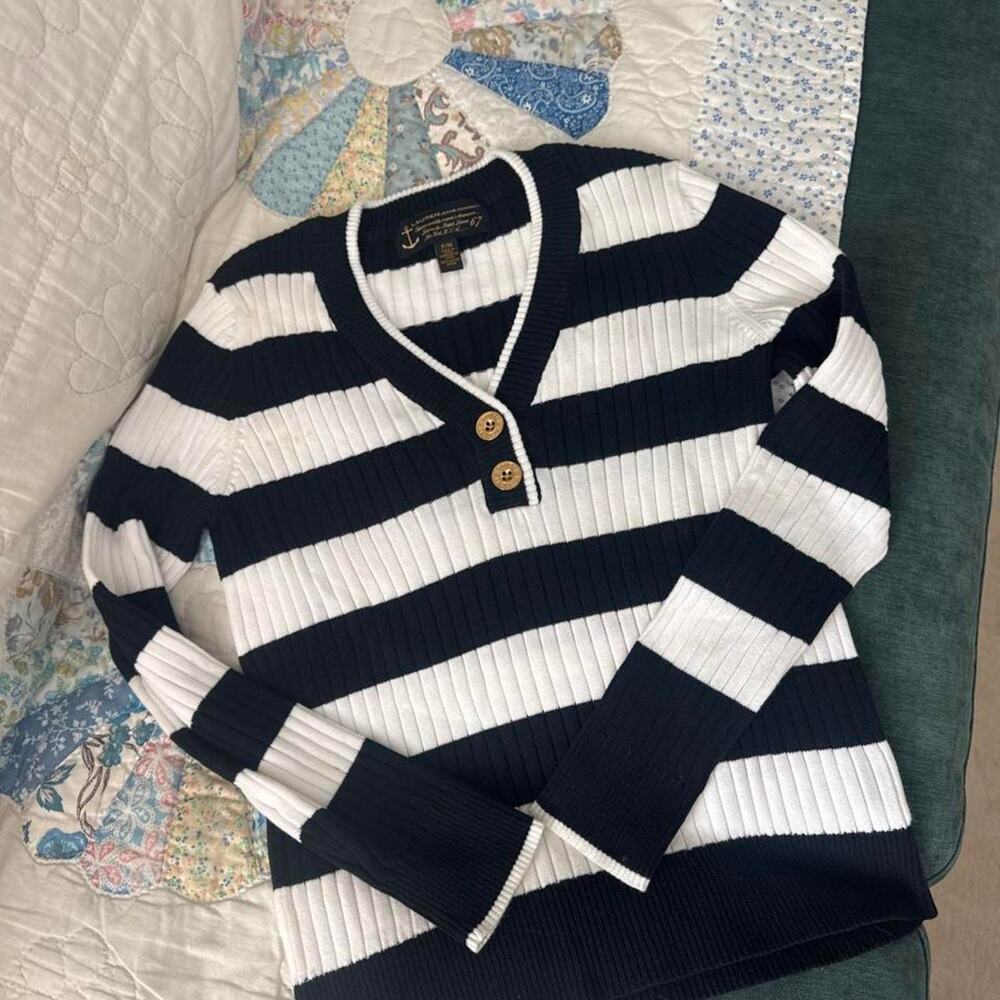 White and black striped long